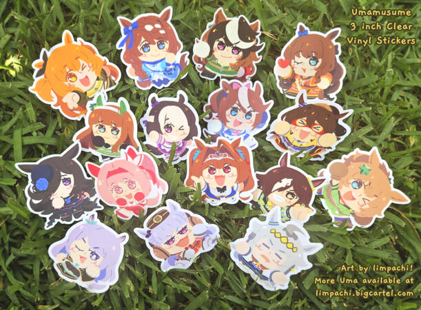 Umamusume clear vinyl stickers
