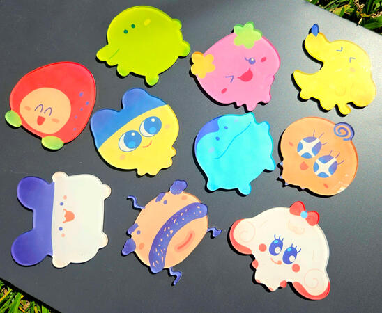 Tamagotchi inspired acrylic magnets